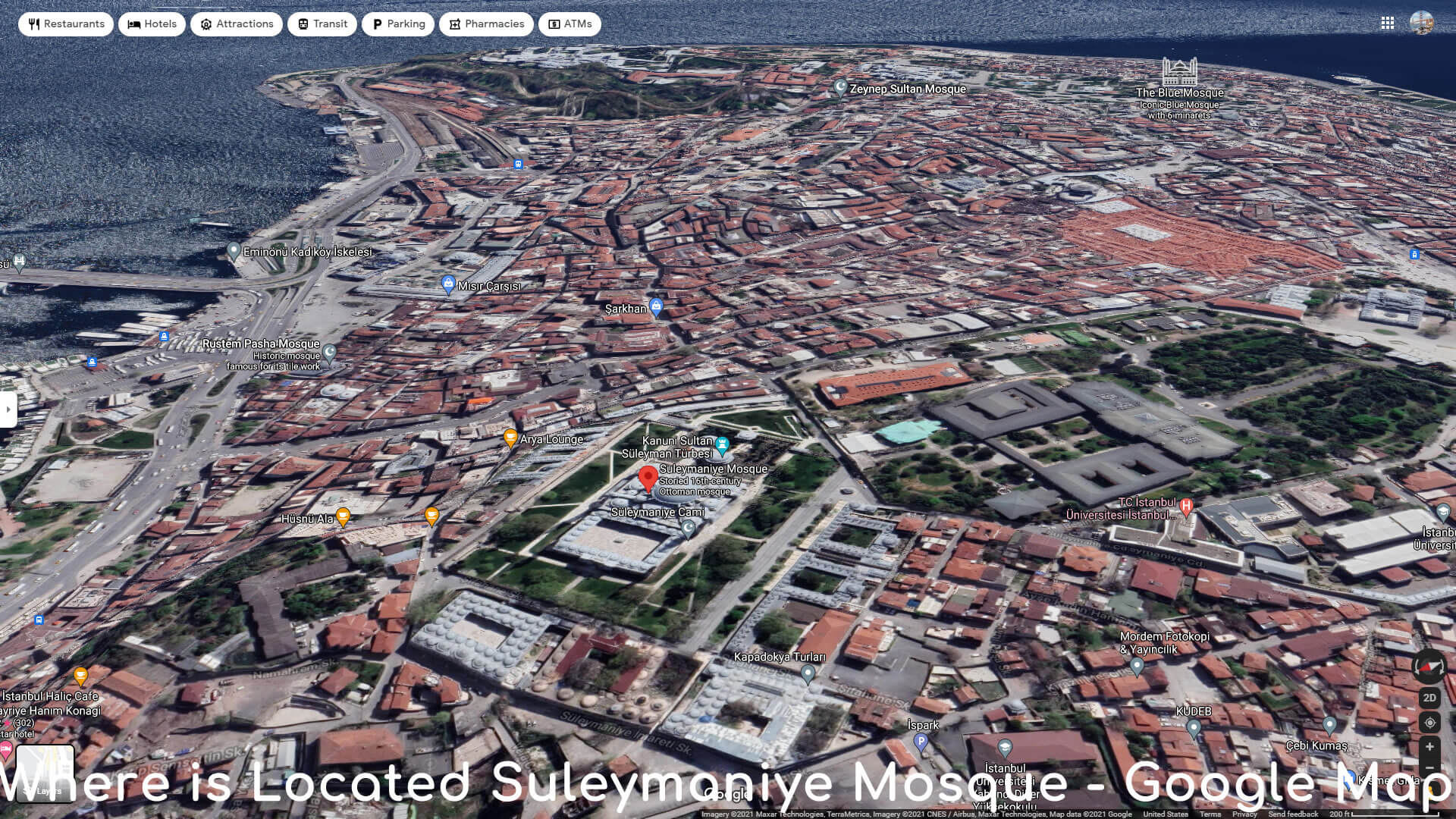 Where is Located Suleymaniye Mosque - Google Map